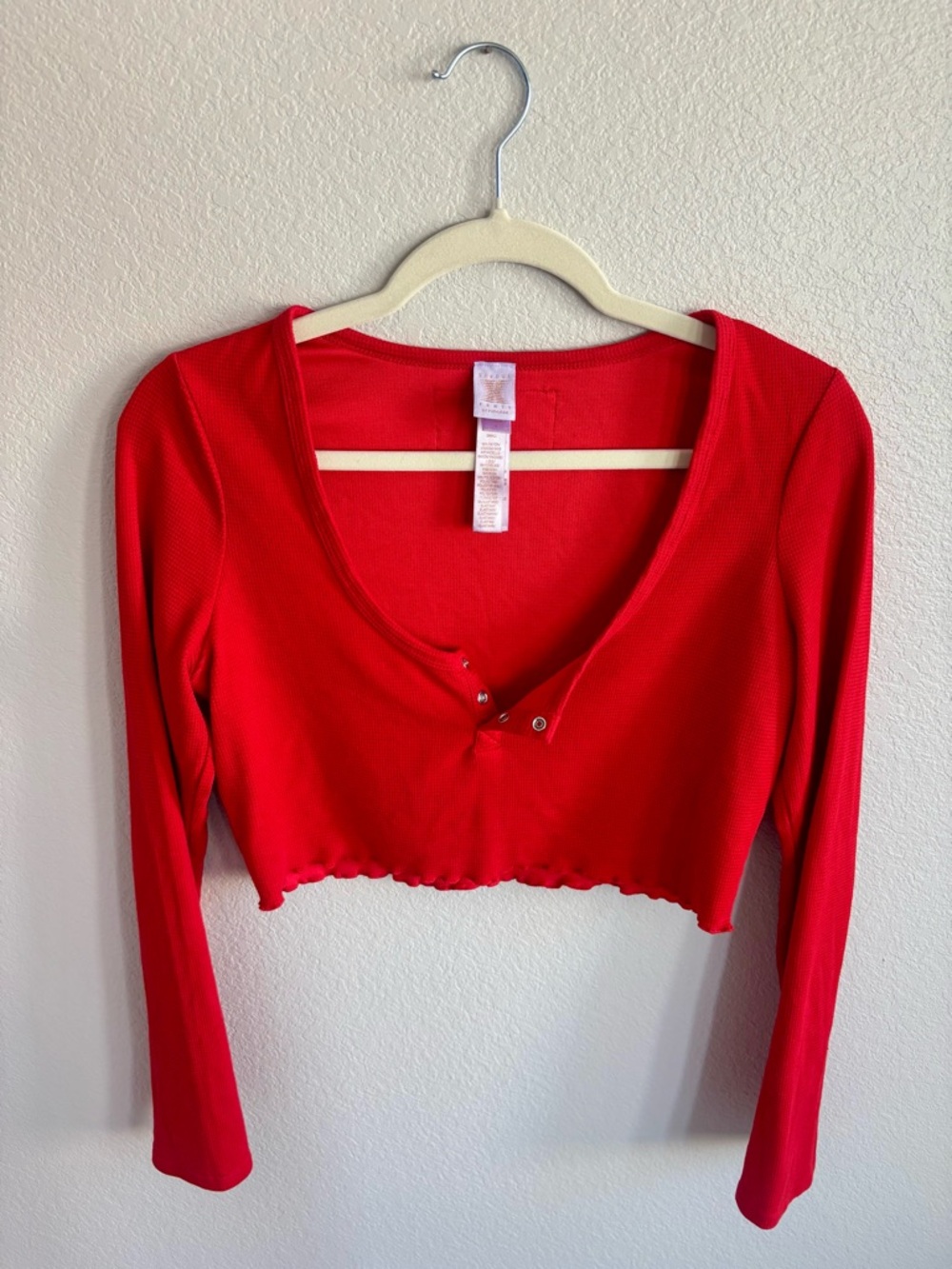 Savage X Fenty Red Cropped Sexy Pajama Set